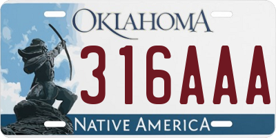 OK license plate 316AAA