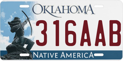 OK license plate 316AAB