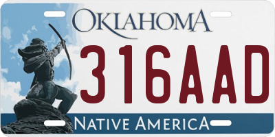 OK license plate 316AAD