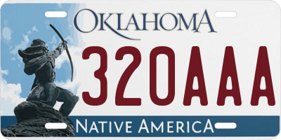 OK license plate 320AAA