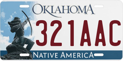 OK license plate 321AAC