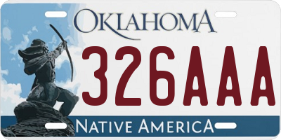 OK license plate 326AAA