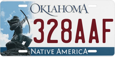 OK license plate 328AAF
