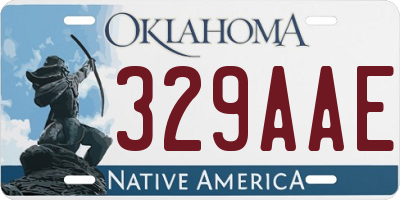 OK license plate 329AAE