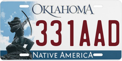 OK license plate 331AAD