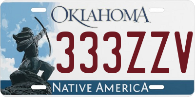 OK license plate 333ZZV
