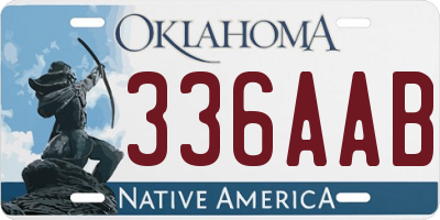 OK license plate 336AAB