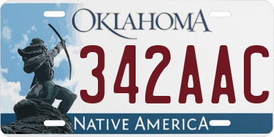 OK license plate 342AAC