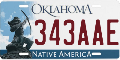 OK license plate 343AAE