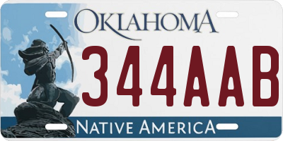 OK license plate 344AAB