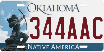 OK license plate 344AAC