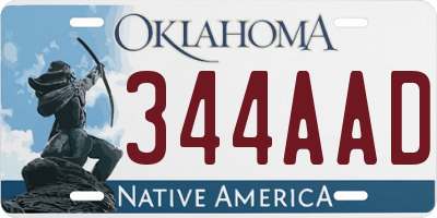 OK license plate 344AAD
