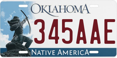 OK license plate 345AAE