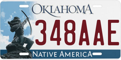 OK license plate 348AAE