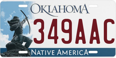 OK license plate 349AAC