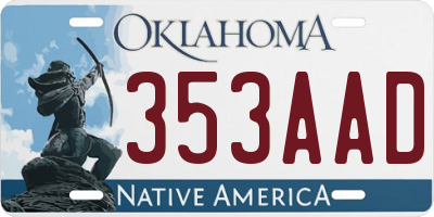 OK license plate 353AAD