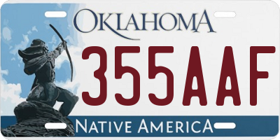 OK license plate 355AAF