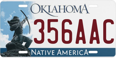 OK license plate 356AAC
