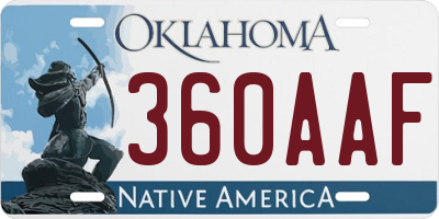 OK license plate 360AAF