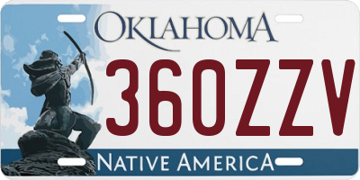 OK license plate 360ZZV