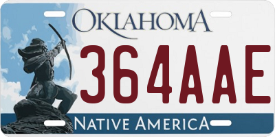OK license plate 364AAE