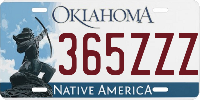 OK license plate 365ZZZ