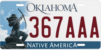 OK license plate 367AAA