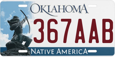 OK license plate 367AAB