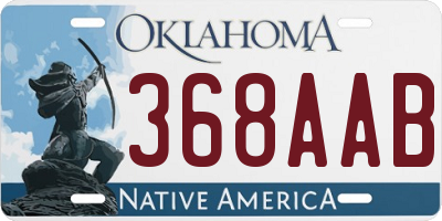 OK license plate 368AAB