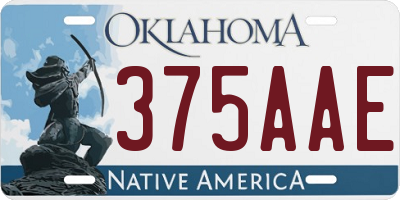 OK license plate 375AAE