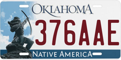 OK license plate 376AAE