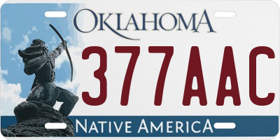 OK license plate 377AAC