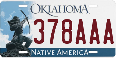 OK license plate 378AAA