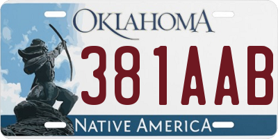 OK license plate 381AAB