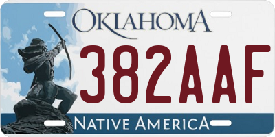 OK license plate 382AAF