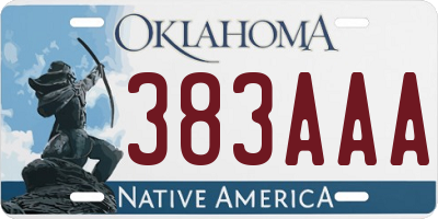 OK license plate 383AAA