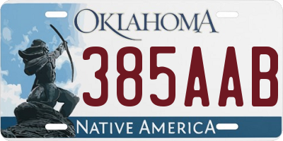 OK license plate 385AAB