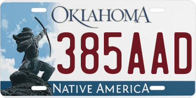 OK license plate 385AAD