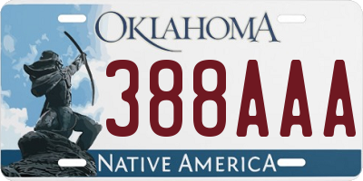OK license plate 388AAA