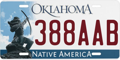 OK license plate 388AAB