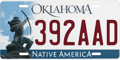 OK license plate 392AAD