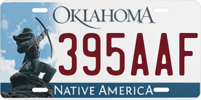 OK license plate 395AAF