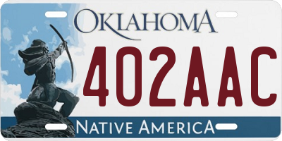 OK license plate 402AAC