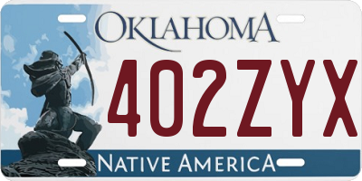 OK license plate 402ZYX