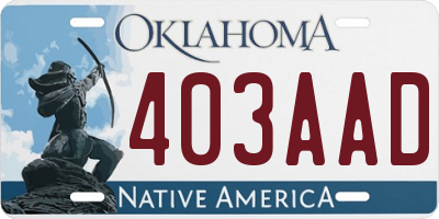 OK license plate 403AAD