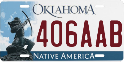 OK license plate 406AAB