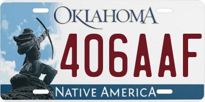 OK license plate 406AAF