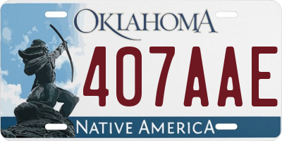 OK license plate 407AAE