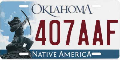 OK license plate 407AAF