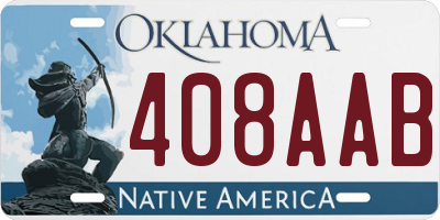 OK license plate 408AAB